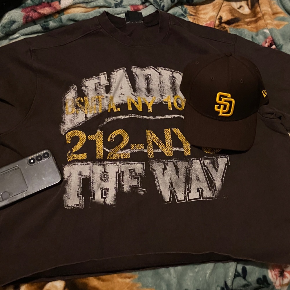 H&M Brown and Yellow Graphic Sweatshirt and Cap Set